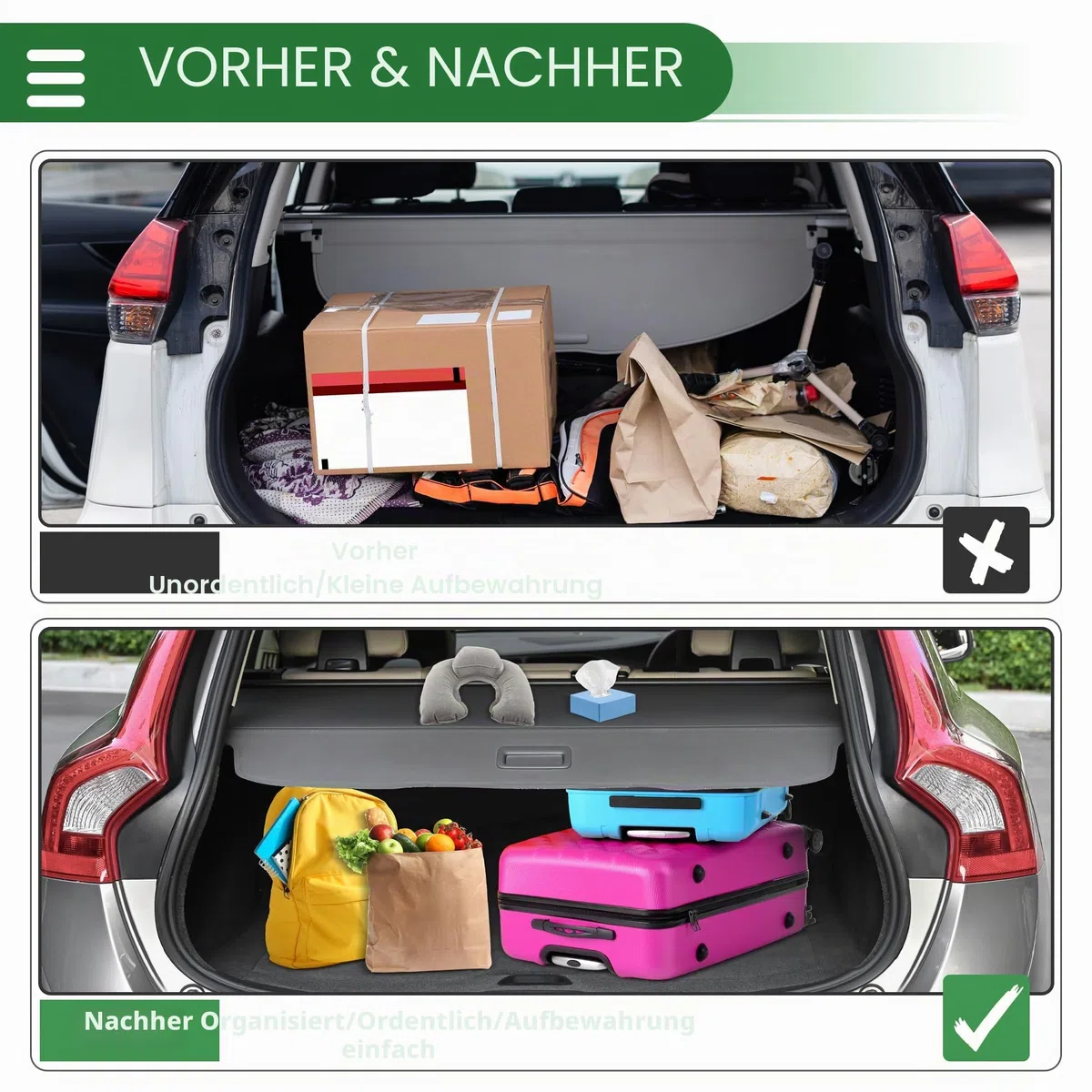 Motoforti Einziehbare Kofferraumabdeckung 1pc