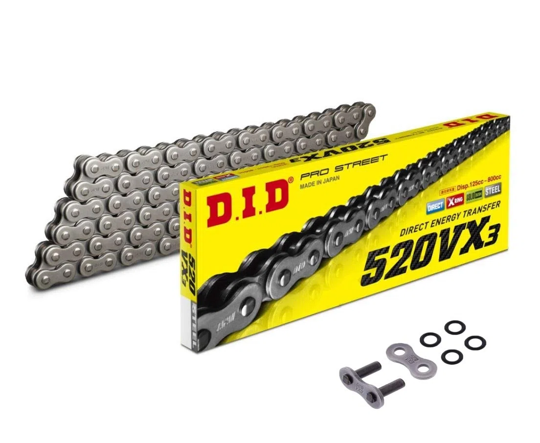 DID 520VX3 X-Ringkette Kettensatz verstärkt für KTM Duke 125, RC 125 ABS, 14-45-112