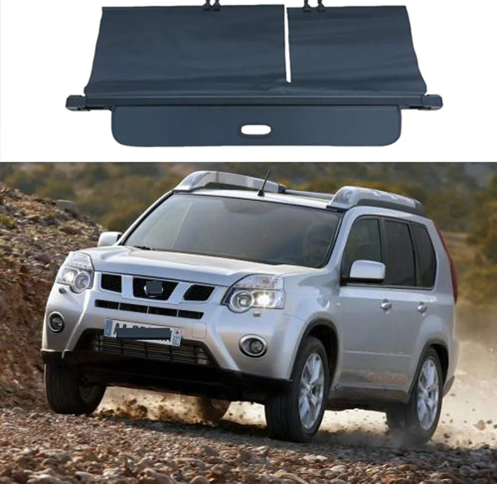 Auto Laderaumabdeckung Kofferraumabdeckung Rollo FüR Nissan X-Trail Xtrail Rogue T31 2008-2013 Kofferraum Schutz Abdeckung GepäCkraumabdeckung Einziehbar