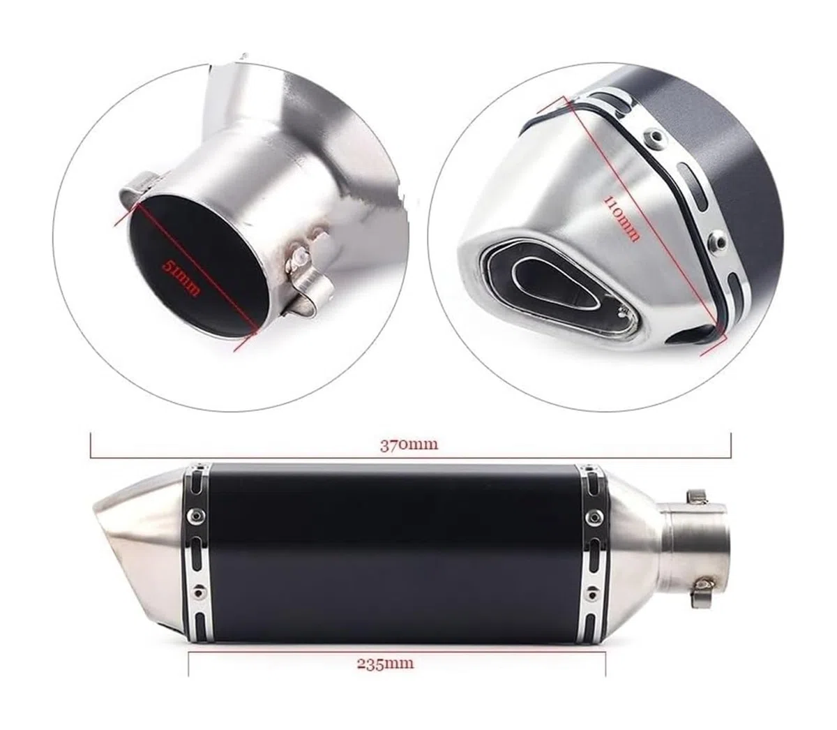 Auspuff Abgasanlage Für Suzuki Für GSR400 Für GSR600 Für BK400 Für BK600 GSR Vollschalldämpfer-Fluchtsystem Slip-On Modifiziertes Verbindungsrohr Motorradauspuff Motorrad(4)