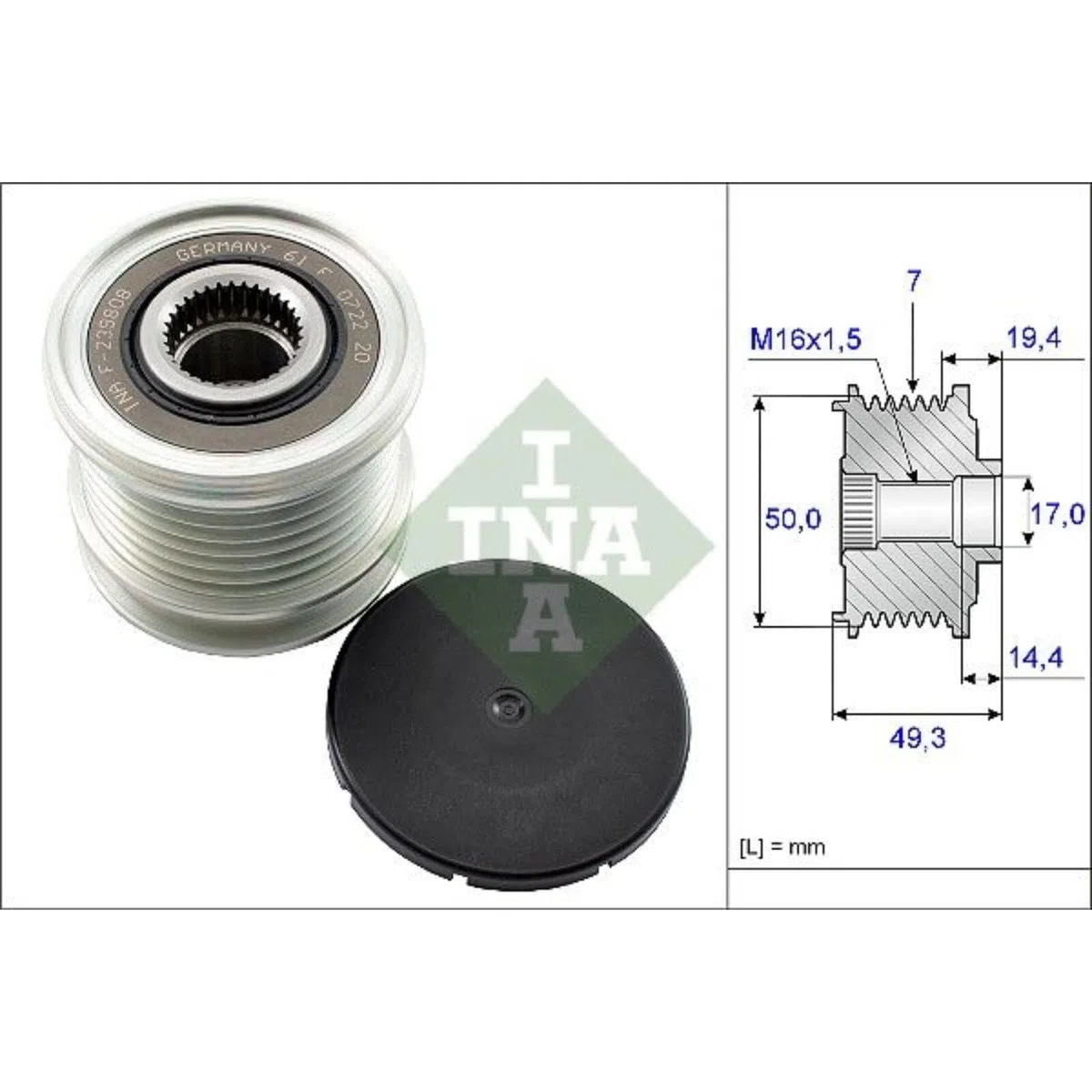 INA 529 0050 20 Keilrippenriemensatz 2035mm 7-Rippenanzahl Kompatibel mit MERCEDES-BENZ C-Klasse Limousine W204 04891587AA 0009060322 04891587AB