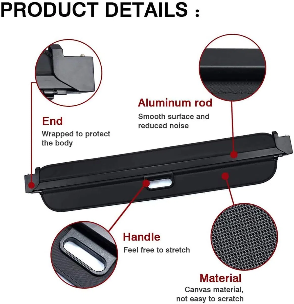 Auto Laderaumabdeckung Kofferraumabdeckung Rollo FüR Nissan X-Trail Xtrail Rogue T31 2008-2013 Kofferraum Schutz Abdeckung GepäCkraumabdeckung Einziehbar