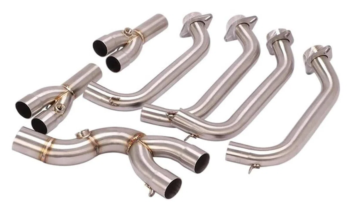 Auspuff Abgasanlage Für Yamaha Für YZF R6 2017 2018 2019 2020 Volle System Motorrad Auspuff Flucht Vorne Link Rohr Verbinden Schalldämpfer Motorrad(A)