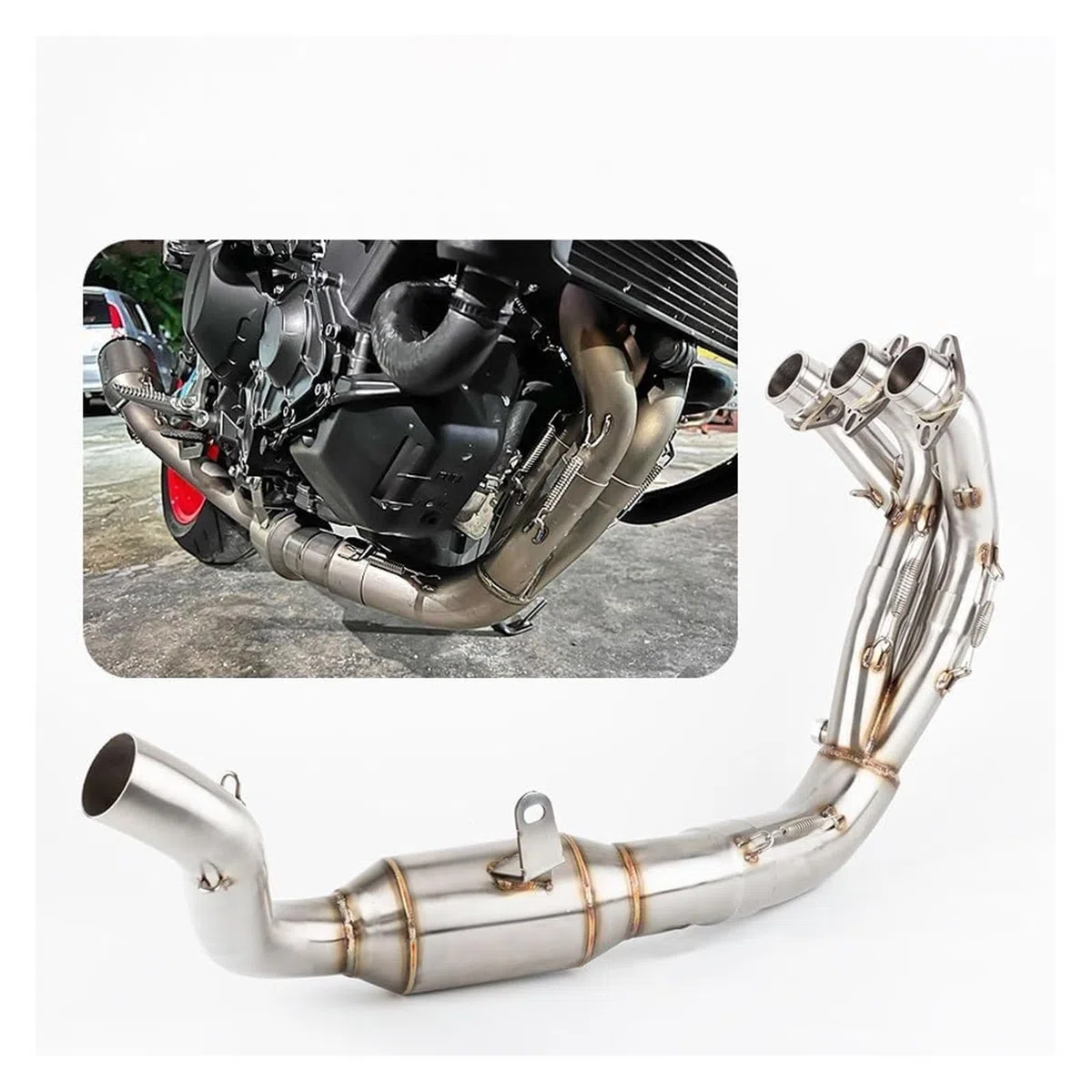 Auspuff Abgasanlage Für Yamaha Für MT-09 Für FZ-09 Für XSR 900 2020 2021 2022 Header Edelstahlsystem Slip On Link Motorrad Auspuffrohr Motorrad