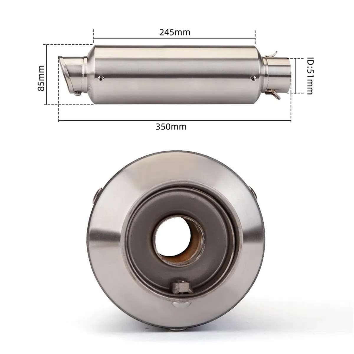 AuspuffschalldäMpfer Motorrad Auspuff Komplette Systeme Vorne Für R25 2014-2024 Hinten Rohr Exhause Auspuff(Silver)