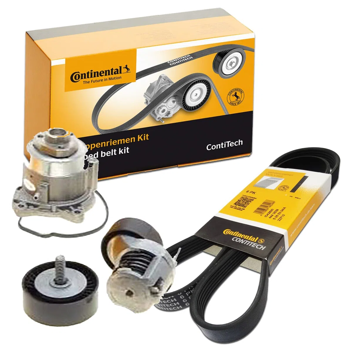 CONTITECH 6PK1693WP1 Wasserpumpe + Keilrippenriemensatz schaltbare Wasserpumpe mit Dichtring unterdruckgesteuert Kompatibel mit VW Golf 6 5K1 03C145299C 03C145299Q 1635645580