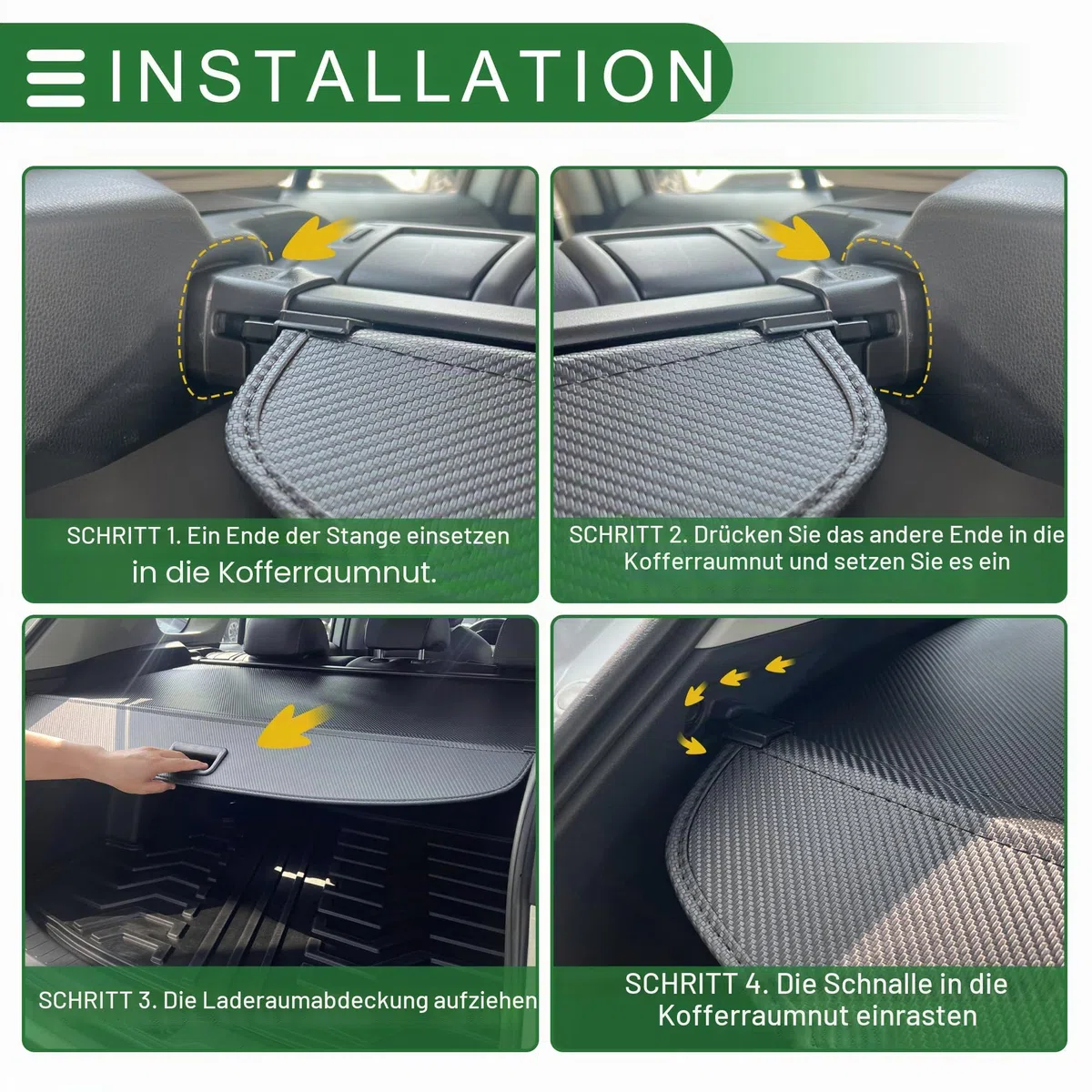 Motoforti Einziehbare Kofferraumabdeckung 1pc