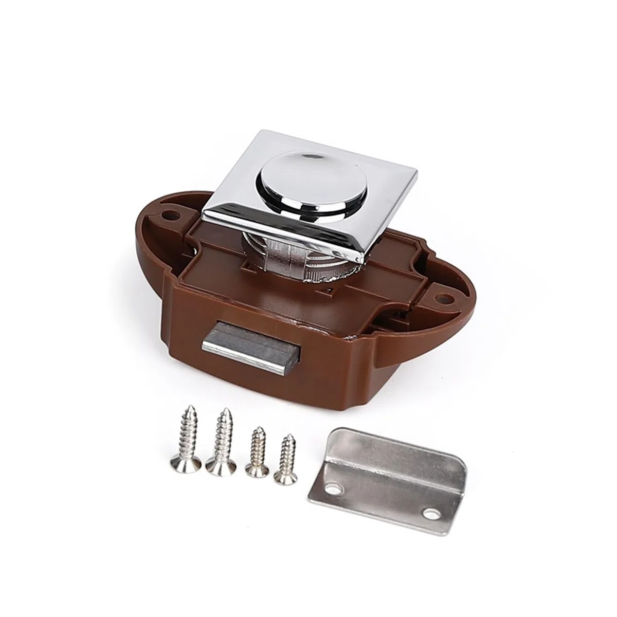 10 Stücke Camper Auto Push-Lock RV Caravan Boot Motor Home Schrank Schublade Latch Taste Schlösser Keyless Möbel Türschloss Hardware Heckklappengriffschalter(SS6226B-Chrome)